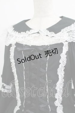 画像5: metamorphose / 【プラスサイズ】無地ラッセルレース姫袖ワンピース プラスサイズ ブラック/オフ白 H-25-09-28-001-ME-OP-NS-ZH