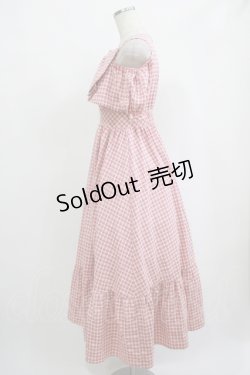 画像2: evelyn / リボンオフショルロングワンピース Free チェック/レッド H-25-09-28-014-LO-OP-NS-ZH
