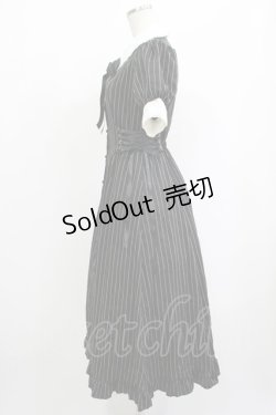 画像2: axes femme POETIQUE / ストライプロングワンピース M ブラック H-25-09-28-015-AX-OP-NS-ZH