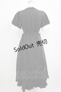 画像3: axes femme POETIQUE / ストライプロングワンピース M ブラック H-25-09-28-015-AX-OP-NS-ZH