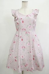 Ank Rouge / ローズドットフリルワンピース M ピンク H-25-09-28-020-CA-OP-NS-ZH