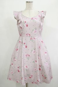 Ank Rouge / ローズドットフリルワンピース M ピンク H-25-09-28-020-CA-OP-NS-ZH