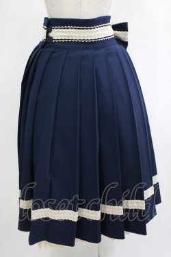 画像3: CHA CHA（海外ロリータブランド） / 袴風プリーツスカート L ネイビー H-25-09-28-022-PU-SK-NS-ZH