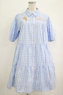 画像1: axes femme kawaii / 刺繍ティアードシャツワンピ M サックス H-25-09-29-029-AX-OP-NS-ZH