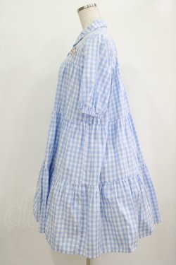画像2: axes femme kawaii / 刺繍ティアードシャツワンピ M サックス H-25-09-29-029-AX-OP-NS-ZH