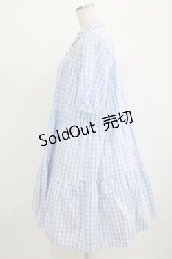 画像2: axes femme kawaii / 刺繍ティアードシャツワンピ M サックス H-25-09-29-029-AX-OP-NS-ZH