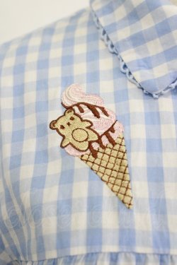 画像4: axes femme kawaii / 刺繍ティアードシャツワンピ M サックス H-25-09-29-029-AX-OP-NS-ZH