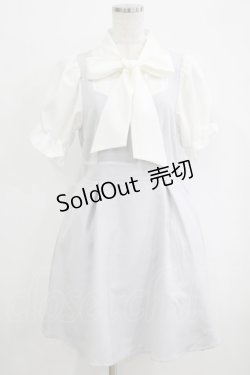 画像1: DearMyLove / ボウタイレイヤードパフワンピース M グレー H-25-09-29-036-EL-OP-NS-ZH