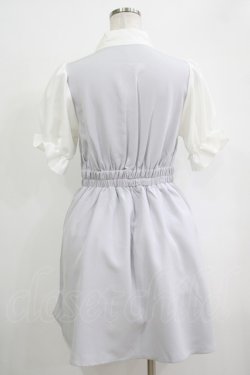 画像3: DearMyLove / ボウタイレイヤードパフワンピース M グレー H-25-09-29-036-EL-OP-NS-ZH