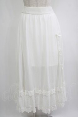 画像1: Honey Cinnamon / スリットリボンサス付きスカート Free White H-25-09-29-037-LO-SK-NS-ZH