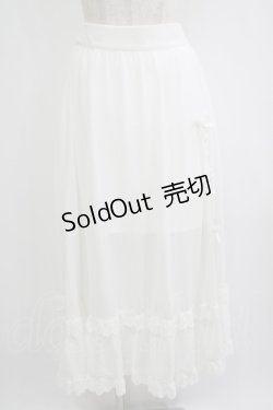 画像1: Honey Cinnamon / スリットリボンサス付きスカート Free White H-25-09-29-037-LO-SK-NS-ZH