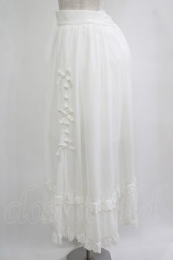 画像2: Honey Cinnamon / スリットリボンサス付きスカート Free White H-25-09-29-037-LO-SK-NS-ZH