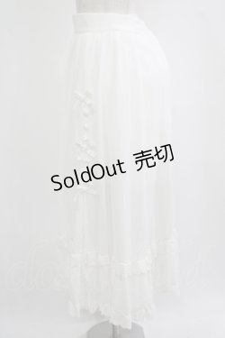 画像2: Honey Cinnamon / スリットリボンサス付きスカート Free White H-25-09-29-037-LO-SK-NS-ZH