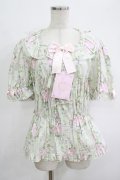 metamorphose / 【プラスサイズ】シャーロットスクエアあき半袖ブラウス プラスサイズ ミント H-25-09-29-047-ME-BL-NS-ZH