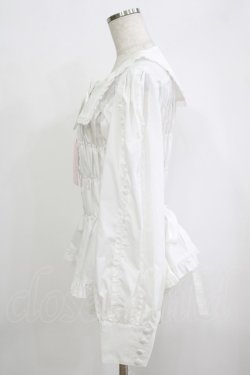 画像2: metamorphose / 【プラスサイズ】スクエアカラー2WAYブラウス プラスサイズ オフ白 H-25-09-29-048-ME-BL-NS-ZH