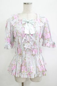 metamorphose / 【プラスサイズ】シャーロットスクエアあき半袖ブラウス プラスサイズ ミント H-25-09-29-050-ME-BL-NS-ZH