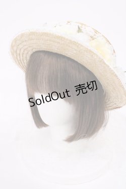 画像1: Angelic Pretty / RoseチュールストローHat  ナチュラル H-25-09-29-1036-AP-AC-NS-ZH