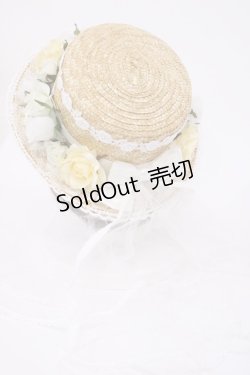 画像2: Angelic Pretty / RoseチュールストローHat  ナチュラル H-25-09-29-1036-AP-AC-NS-ZH