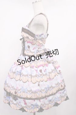 画像2: BABY,THE STARS SHINE BRIGHT / Bon-Bon Chocolat Dance Dance Dance柄カフェミルクジャンパースカート Free シャンパーニュ・ブルー・ショコラ(サックスベース) H-25-09-29-1009-BA-OP-NS-ZH