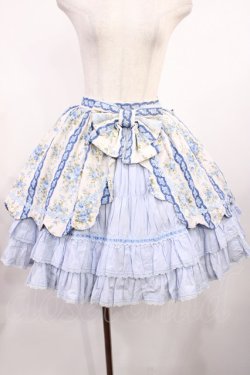 画像1: Angelic Pretty / ロマンスブーケスカート Free ブルー H-25-09-29-1014-AP-SK-NS-ZH