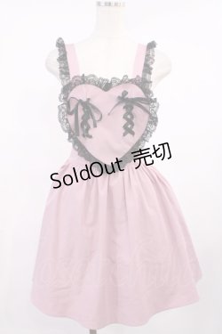 画像1: Ank Rouge / ハートエプロンスカート M ピンク H-25-09-29-1016-CA-SK-NS-ZH