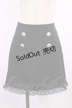 画像1: evelyn / パールボタンスカート Free ブラック H-25-09-29-1020-LO-SK-NS-ZH