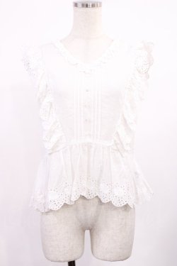 画像1: an another angelus / ローズコットンレース使いノースリーブブラウス Free OFFWHITE H-25-09-29-1022-CA-BL-NS-ZH