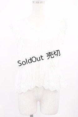 画像1: an another angelus / ローズコットンレース使いノースリーブブラウス Free OFFWHITE H-25-09-29-1022-CA-BL-NS-ZH
