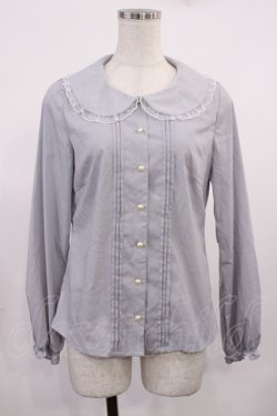 画像1: Ank Rouge / ドットチュールブラウス M グレー H-25-09-29-1024-CA-BL-NS-ZH