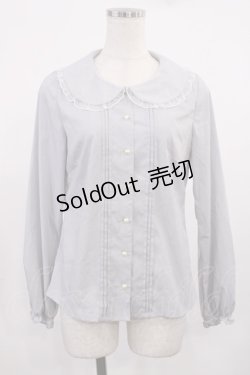 画像1: Ank Rouge / ドットチュールブラウス M グレー H-25-09-29-1024-CA-BL-NS-ZH