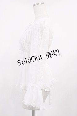 画像2: metamorphose / Lacyキャンディスリーブブラウス サイズ1 オフ H-25-09-29-1025-ME-BL-NS-ZH