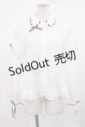 Angelic Pretty / はしごリボンカラーブラウス Free オフ/ブラック H-25-09-29-1028-AP-BL-NS-ZH