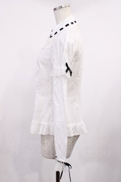 画像2: Angelic Pretty / はしごリボンカラーブラウス Free オフ/ブラック H-25-09-29-1028-AP-BL-NS-ZH