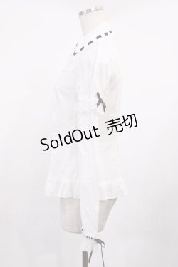 画像2: Angelic Pretty / はしごリボンカラーブラウス Free オフ/ブラック H-25-09-29-1028-AP-BL-NS-ZH