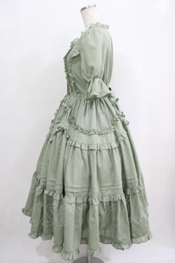 画像2: Chalmiere / フリルロングワンピース M グリーン H-25-09-29-001-PU-OP-NS-ZH