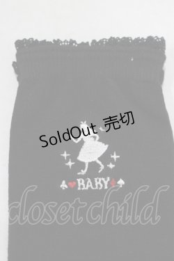 画像2: BABY,THE STARS SHINE BRIGHT / Alice and the looking Glass of time柄レースハイソックス  ブラック H-25-09-29-064-BA-ZA-NS-ZH