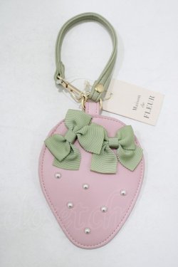 画像1: Maison de FLEUR / いちごカードケース  ピンク H-25-09-29-068-LO-ZA-NS-ZH