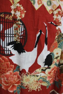画像4: metamorphose / 【プラスプラスサイズ】百花繚乱〜まほろばの舞〜タックジャンパースカート プラスプラスサイズ 深緋(Oxide Red) H-25-09-29-006-ME-OP-NS-ZH