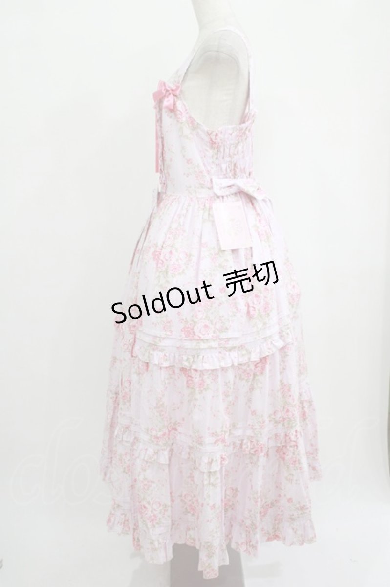 画像2: metamorphose / 【プラスサイズ】シャーロットロングティアードジャンパースカート プラスサイズ ピンク H-25-09-29-008-ME-OP-NS-ZH (2)