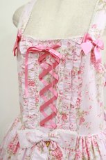 画像4: metamorphose / 【プラスサイズ】シャーロットロングティアードジャンパースカート プラスサイズ ピンク H-25-09-29-008-ME-OP-NS-ZH (4)