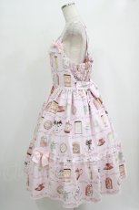 画像2: metamorphose / 【プラスサイズ】Classic Tea House レースアップジャンパースカート プラスサイズ ピンク H-25-09-29-009-ME-OP-NS-ZH (2)