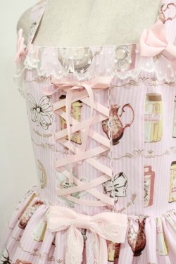 画像5: metamorphose / 【プラスサイズ】Classic Tea House レースアップジャンパースカート プラスサイズ ピンク H-25-09-29-009-ME-OP-NS-ZH