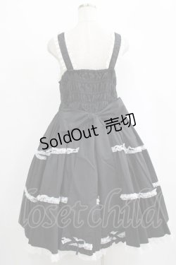 画像3: metamorphose / 【プラスサイズ】シャーリングティアードジャンパースカート プラスサイズ ブラック/ホワイト H-25-09-29-010-ME-OP-NS-ZH