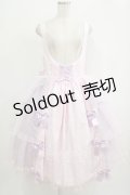 metamorphose / 【プラスサイズ】Mellifluous フロントあきフリルジャンパースカート プラスサイズ ピンク H-25-09-29-014-ME-OP-NS-ZH