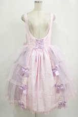画像1: metamorphose / 【プラスサイズ】Mellifluous フロントあきフリルジャンパースカート プラスサイズ ピンク H-25-09-29-014-ME-OP-NS-ZH (1)
