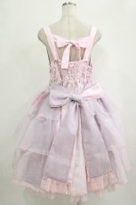 画像3: metamorphose / 【プラスサイズ】Mellifluous フロントあきフリルジャンパースカート プラスサイズ ピンク H-25-09-29-014-ME-OP-NS-ZH (3)