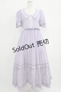 Maria pipi / セーラーカラーチェックレースドレス Free ラベンダー H-25-09-29-016-EL-OP-NS-ZH