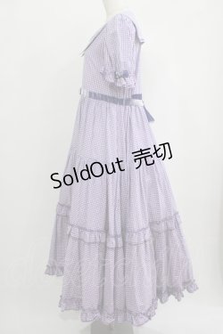 画像2: Maria pipi / セーラーカラーチェックレースドレス Free ラベンダー H-25-09-29-016-EL-OP-NS-ZH
