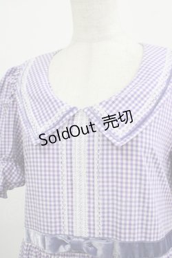 画像4: Maria pipi / セーラーカラーチェックレースドレス Free ラベンダー H-25-09-29-016-EL-OP-NS-ZH