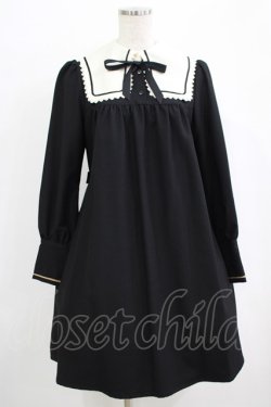 画像1: Innocent World / 三角レースのワンピース M ブラック H-25-09-29-019-IW-OP-NS-ZH